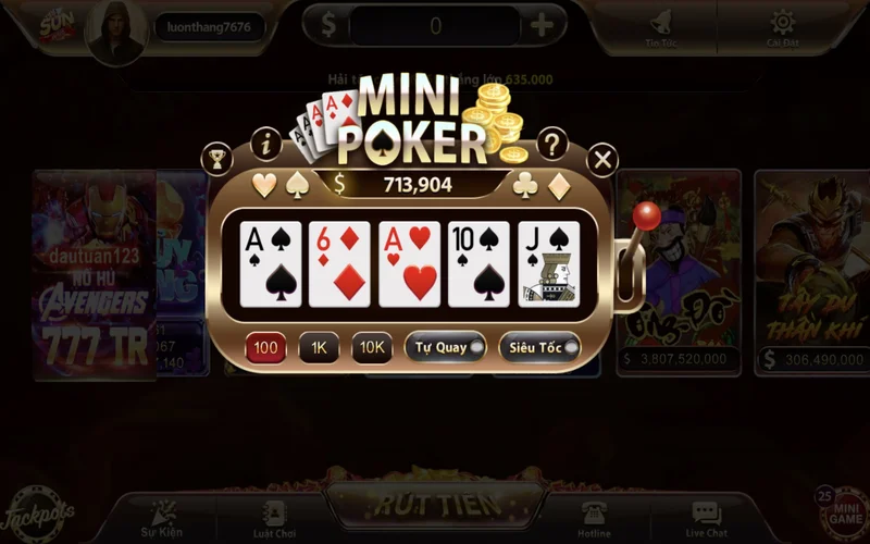 Mini Poker Sunwin là một thể loại game có cách chơi khá đơn giản mini poker sunwin la mot the loai game co cach choi kha don gian