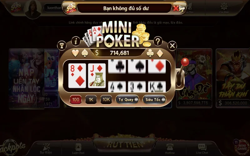 Mini Poker Sunwin sử dụng bộ bài tây nhưng là một loại hình quay số mini poker sunwin su dung bo bai tay nhung la mot loai hinh quay so