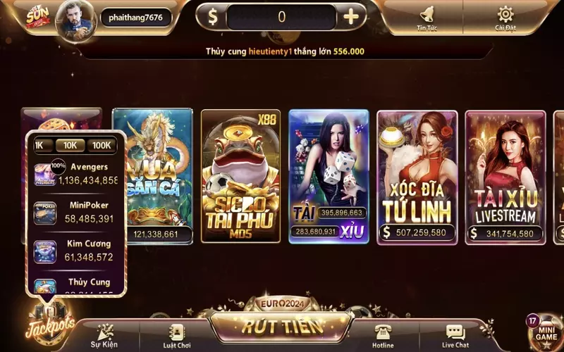 jackpot sunwin luon la bang thong tin can thiet